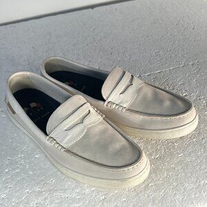 Cole Haan SZ9.5 Ivory suede leather loafer sneaker Wardrobe Staple Preppy Academ